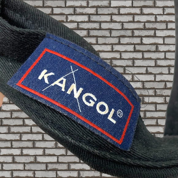 Vintage Y2K Kangol Black Cotton Canvas Sports Visor One Size Hat Cap Eyeshade - Picture 7 of 7